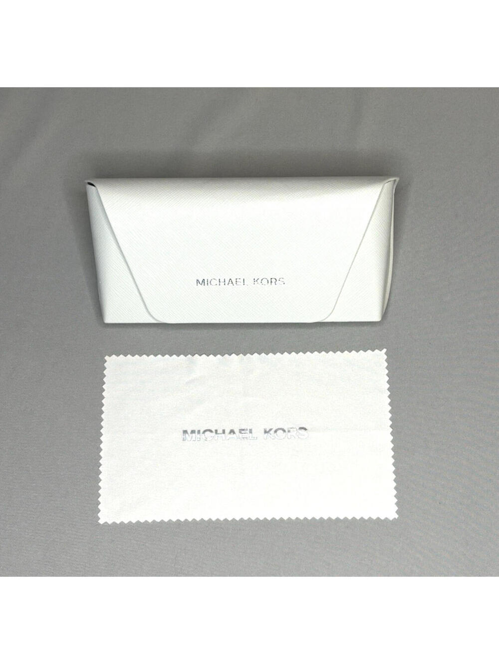 Michael Kors White Snap Front Hardshell Eyeglasses Sunglasses Case Cloth EUC